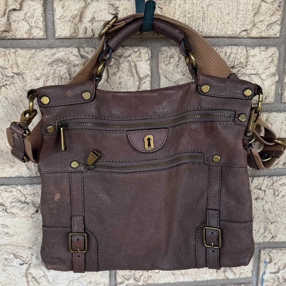 Fossil Rare Emily Crossbody Leather Bag Messenger Brown